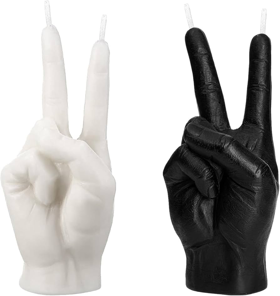 2 PCS Peace Sign Candle 'Victory' Hand Gesture, CandleHand Hand Gesture Candle Peace Sign, Handma... | Amazon (US)
