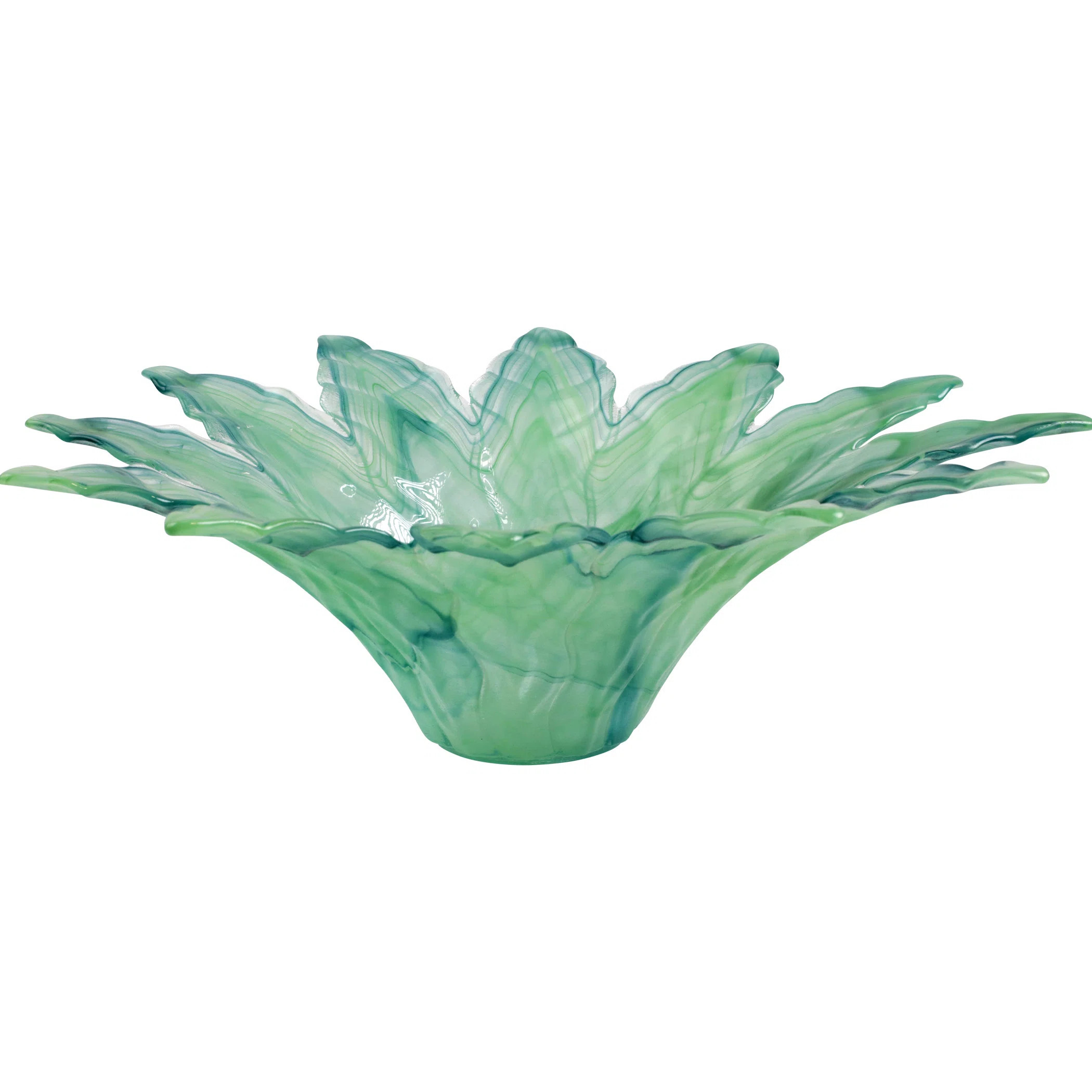 VIETRI Onda Glass Abstract Serving Bowl in Green | Wayfair | Wayfair North America