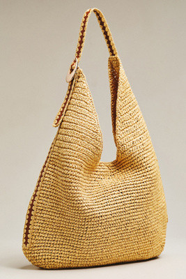 Love Knot Mini Whipstitch Raffia Slouchy Bag | Anthropologie (US)