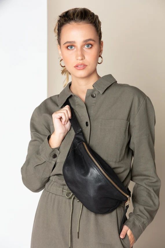 Fanny pack Leather belt bag Crossbody waist purse Bum bag in | Etsy | Etsy (US)