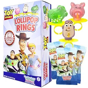 Toy Story Individually Wrapped Lollipop Rings Birthday Party Supplies, Buzz Lightyear, Rex, and H... | Amazon (US)