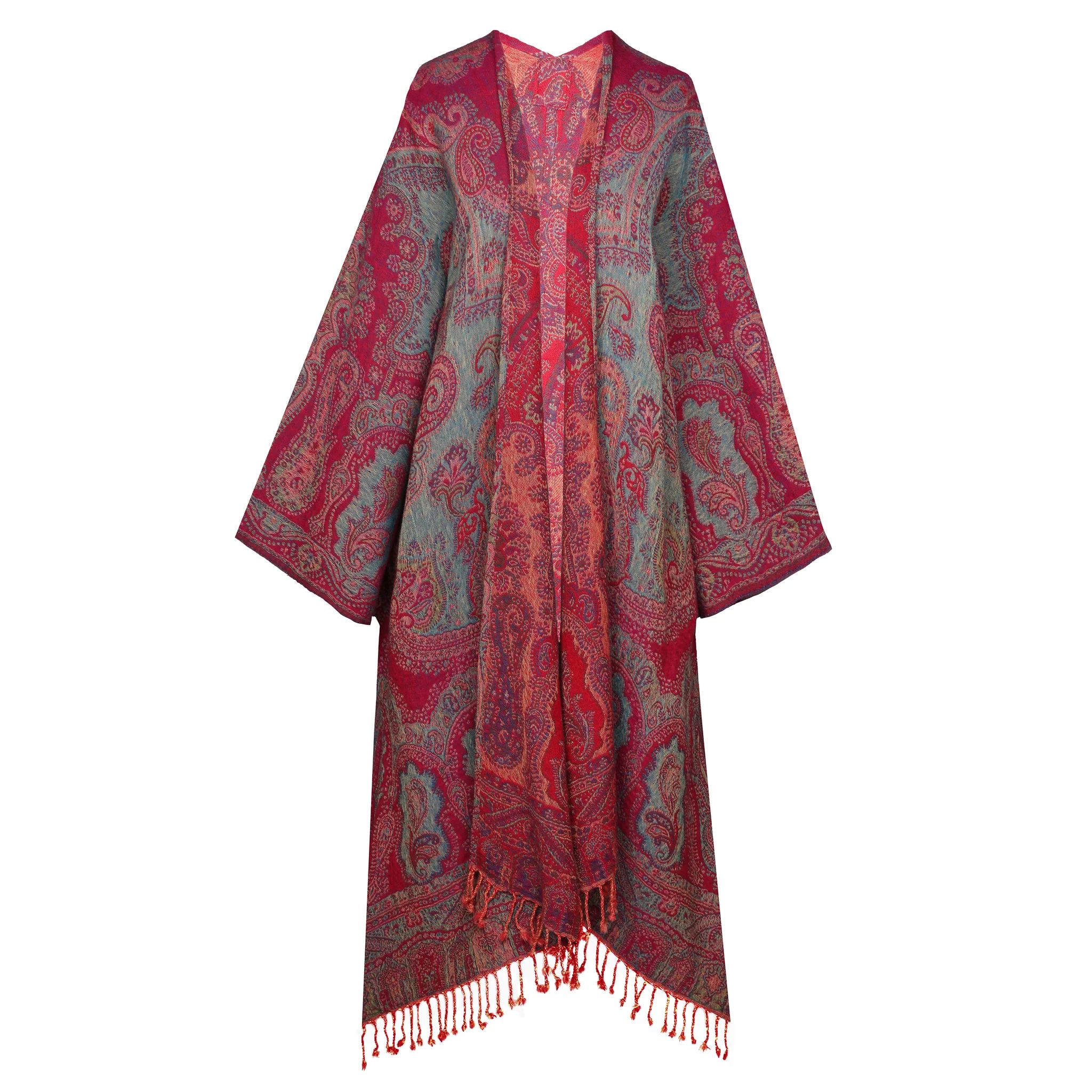 Celesia Paisley Boiled Wool Kimono Coat | Pax Philomena