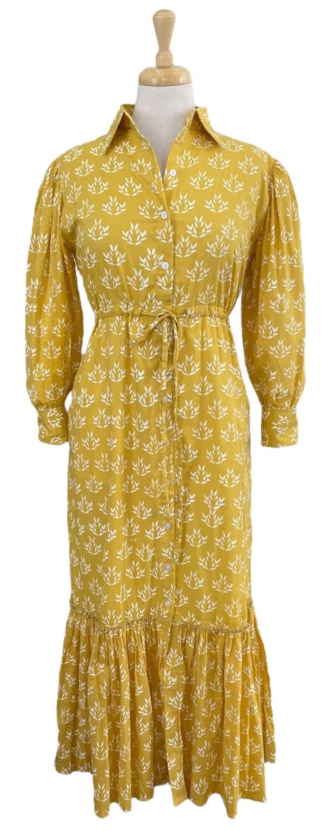 Millie Maxi Dress Yellow Leaf | Madison Mathews