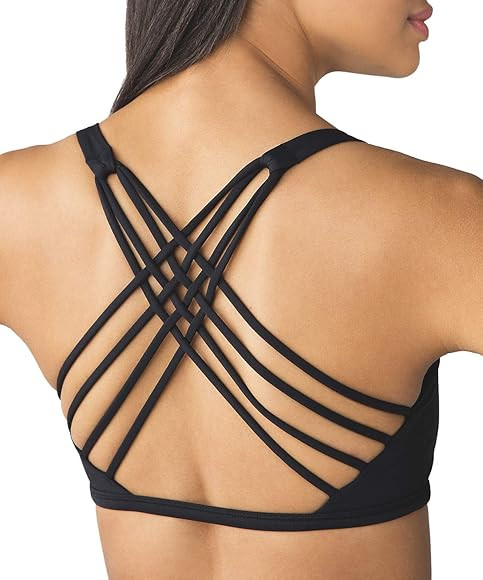 QUEENIEKE Womens Yoga Sport Bra Light Support Strappy Free to Be Bra 77889 | Amazon (US)