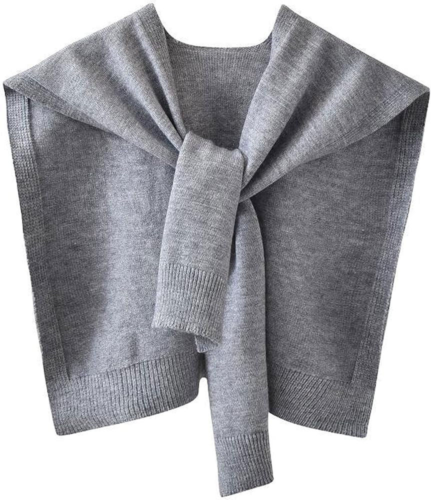 Zontroldy Women's Fashion Sweater Knitted Knotted Shawl Wraps Cape Tops Blouses | Amazon (US)