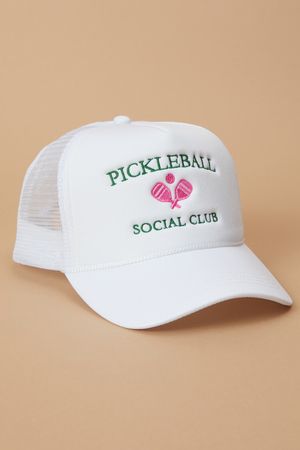 Pickleball Club Trucker Hat in White | Altar'd State | Altar'd State