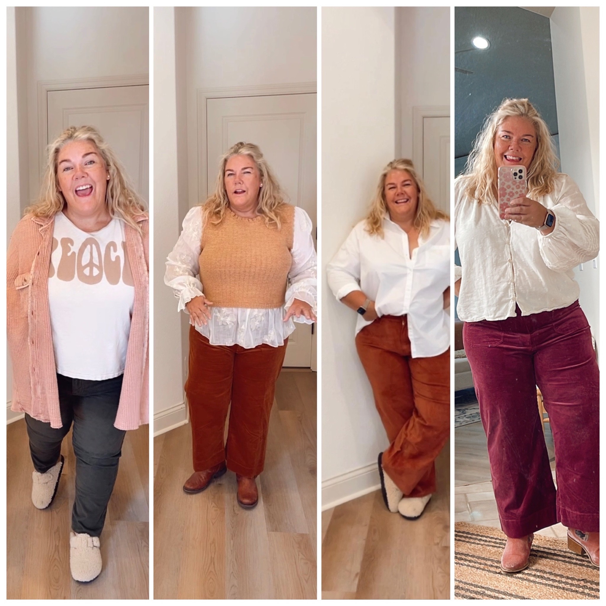 Corduroys for everyone! Dressed up dressed down, wide and straight leg! How they fit this #midsize #midlife momma! #widelegpants#corduroy

#LTKcurves #LTKSeasonal #LTKstyletip