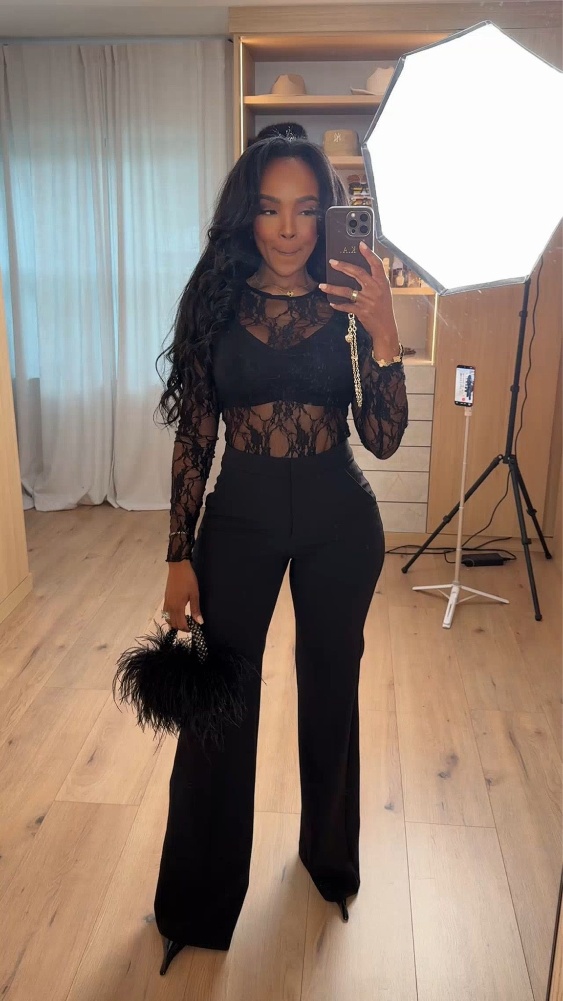 Confident, elevated, and ready for a night out — this look is all about balance and texture. The lace detail adds drama while the tailored trousers keep it polished and wearable. Styled multiple ways, this is one of those outfits where the cost per wear drops fast.

Perfect for date night, Valentine’s plans, girls’ night, or a dressy dinner.

📏 Sizing & fit notes:  
• Top: Size Small  
• Trousers: Size 4 Long / 27 Long  
• Shoes: True to size  
• For a baggier look in cargos or trousers, size up to Medium  

This outfit nails modern evening style with clean lines, flattering silhouettes, lace textures, and classic black staples that work year after year.

Save this post to revisit later and tap to get all the outfit details.

Follow me on Instagram and YouTube @kirasfashionfinds

#LTKdayinmylife #LTKvlog #LTKgrwm