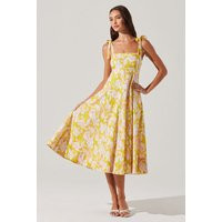 ASTR the Label | Shiann Print Midi Dress in Yellow multi floral |  Size M | ASTR The Label (US)