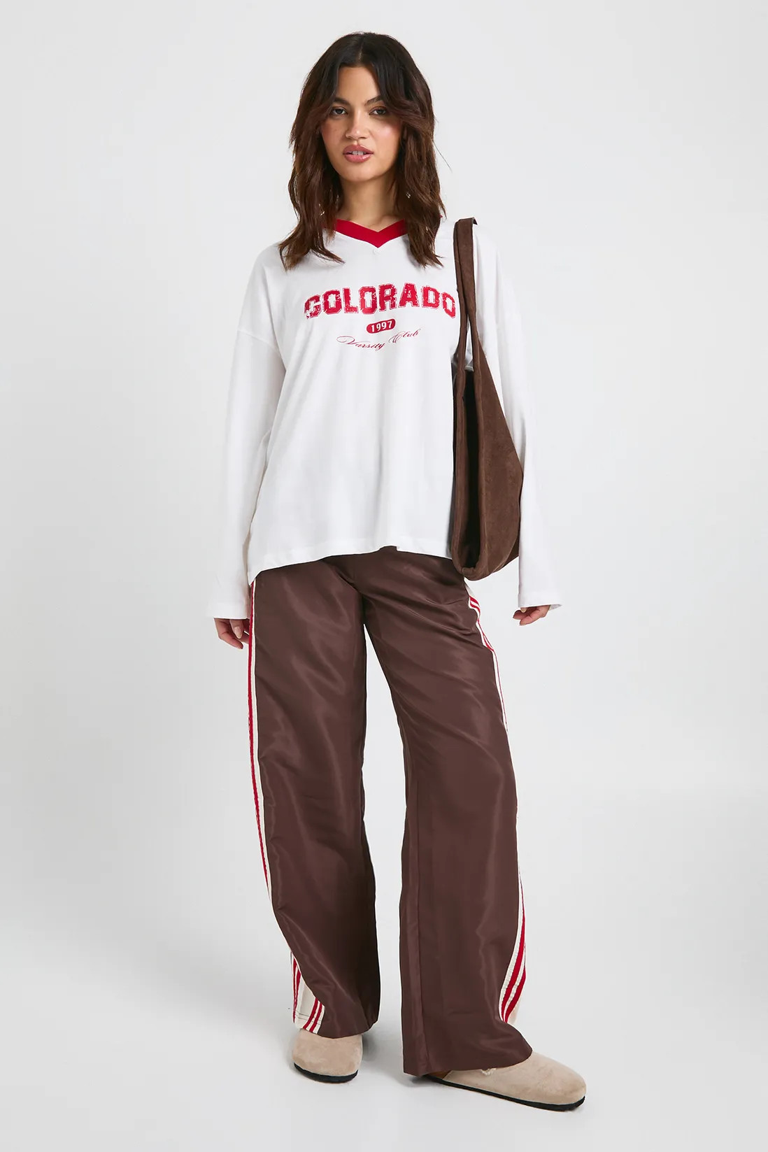 Colorado Contrast Binding Long Sleeve Top | Boohoo.com (UK & IE)