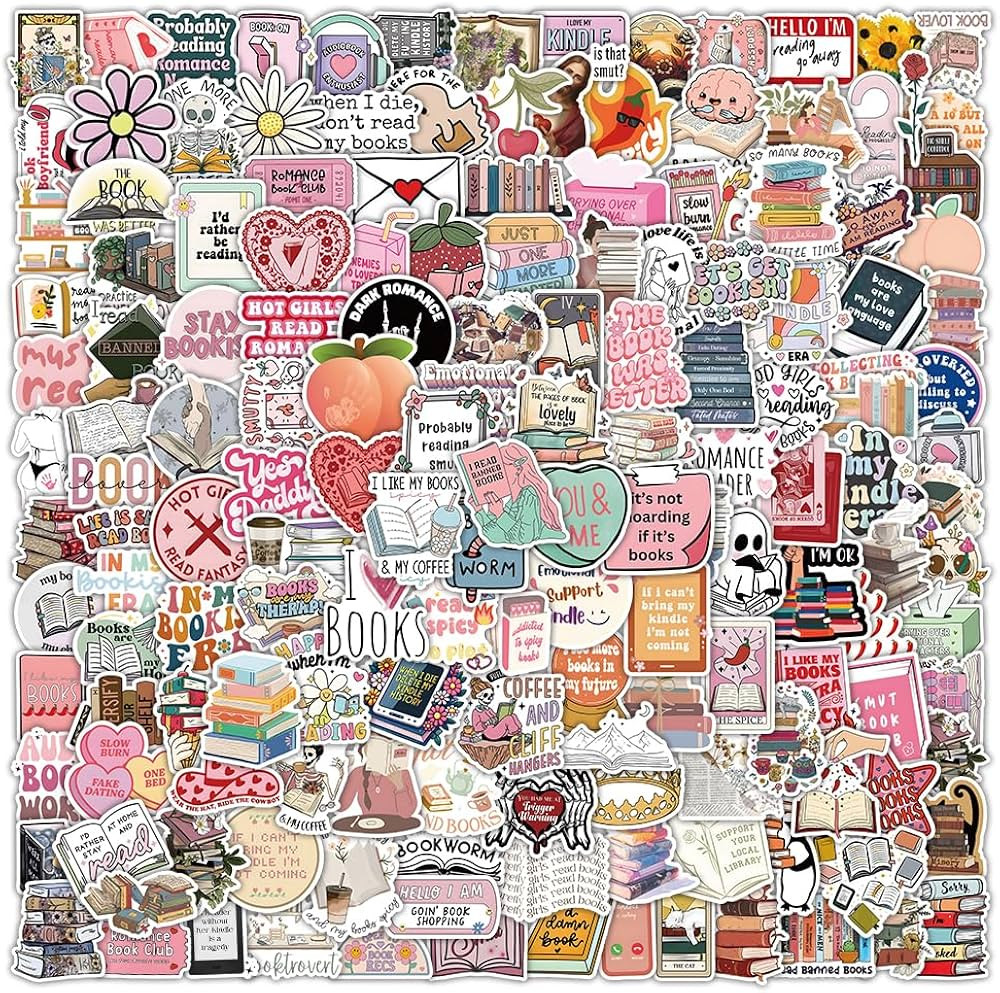 200Pcs Bookish Stickers for Kindle, Book Reading Booktok Aesthetic Stickers, Spicy Fantasy Journa... | Amazon (US)