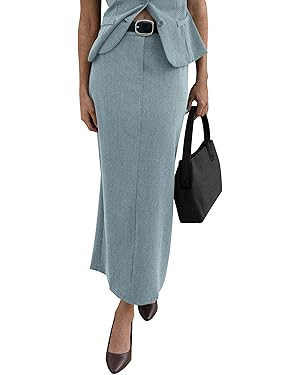 PRETTYGARDEN Women's 2025 Fall Maxi Pencil Skirt High Waisted Slit Work Office Trendy Long Skirts... | Amazon (US)
