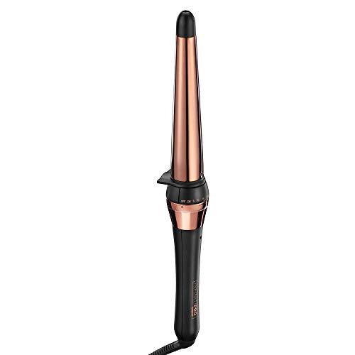 INFINITIPRO BY CONAIR Rose Gold Titanium 1 ¼-inch to ¾-inch Curling Wand, Tapered wand produces beachy waves | Amazon (US)