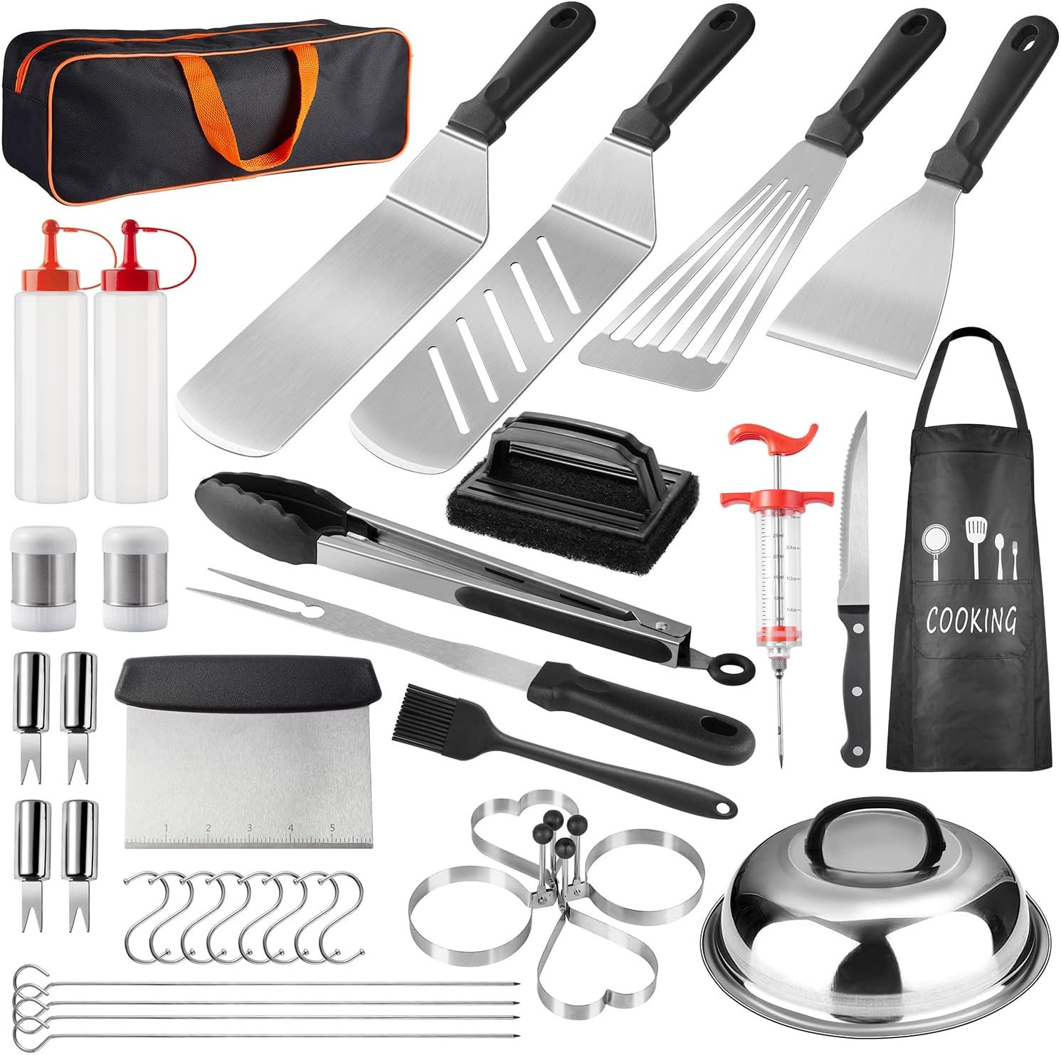 Griddle Accessories Kit, 38PCS Flat Top Grilling Tools Set for Blackstone and Camp Chef,Stainless... | Amazon (US)