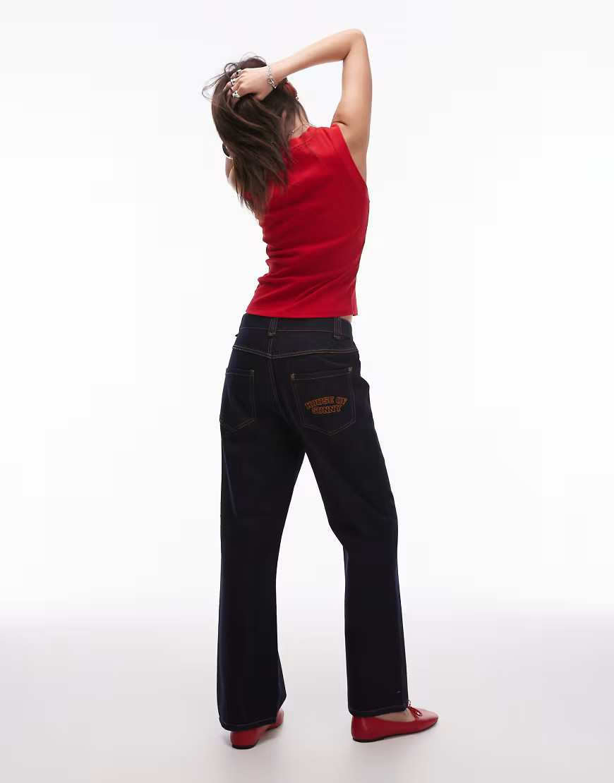 House of Sunny straight leg denim jeans in indigo-Navy | ASOS (Global)