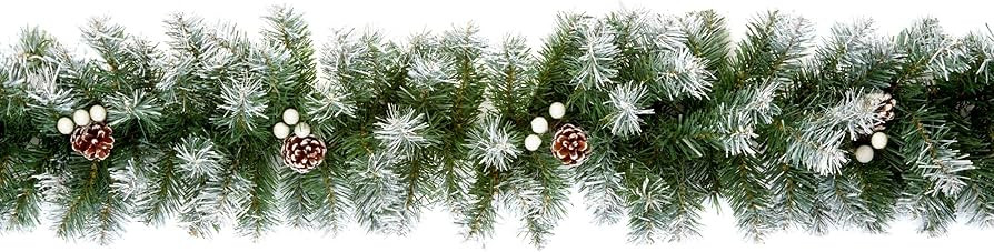 Shop4allsorts snow tipped Christmas garland decoration with white berries and pinecones - premier... | Amazon (UK)