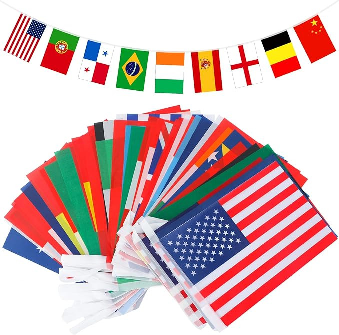 jijAcraft 50 Countries String Flag, 41 ft Flags of the World for Olympic Decorations, Internation... | Amazon (US)
