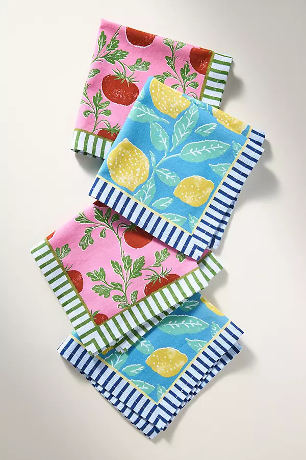 Luca Block Print Napkins, Set of 4 | Anthropologie (US)