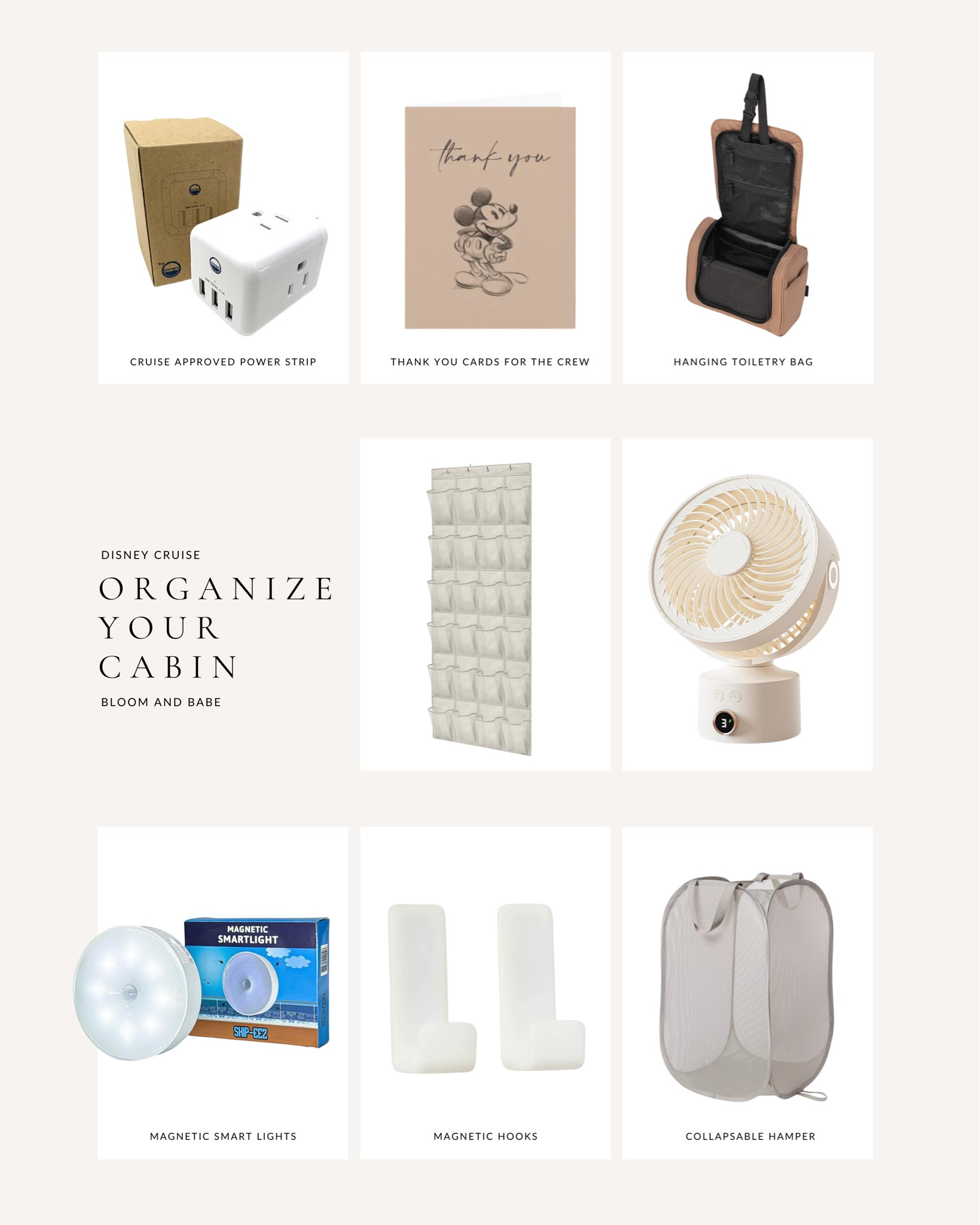 Maximize your Disney Cruise cabin space with these organization must-haves, from magnetic hooks and smart lights to collapsible hampers and hanging toiletry bags. Shop my top picks to keep your cabin tidy and stress-free during your magical adventure!

#LTKKids #LTKFamily #LTKTravel