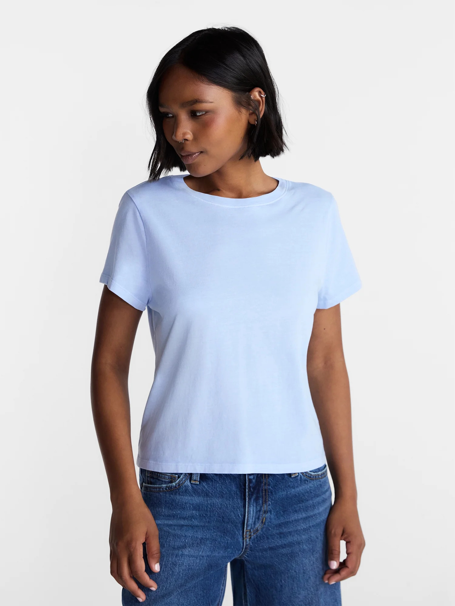 No Boundaries Washed Relaxed Fit Cotton Tee, Women's XXS-XXL | Walmart (US)