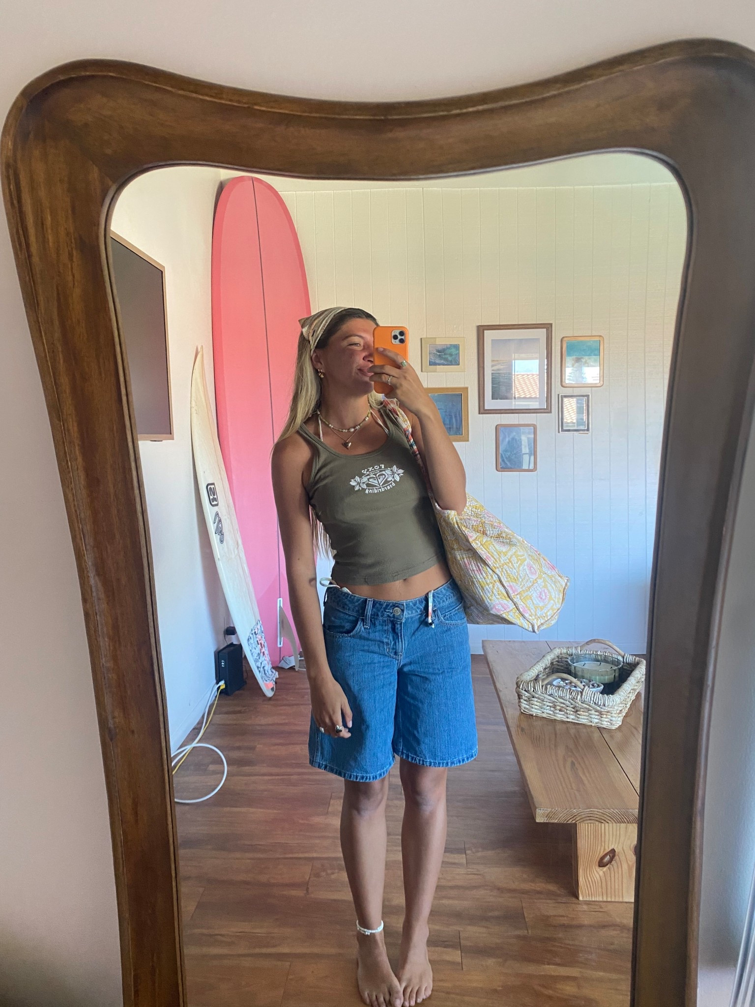 Wearing a 2 in the jorts