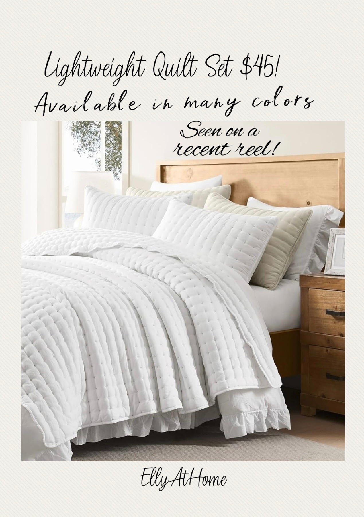 Soft, lightweight quilt set perfect for layering $45 for Queen, $50 for king set. Available in more colors. throw pillows, blankets and more bedding essentials. Amazon home,  Free shipping 

#LTKHome #LTKdayinmylife