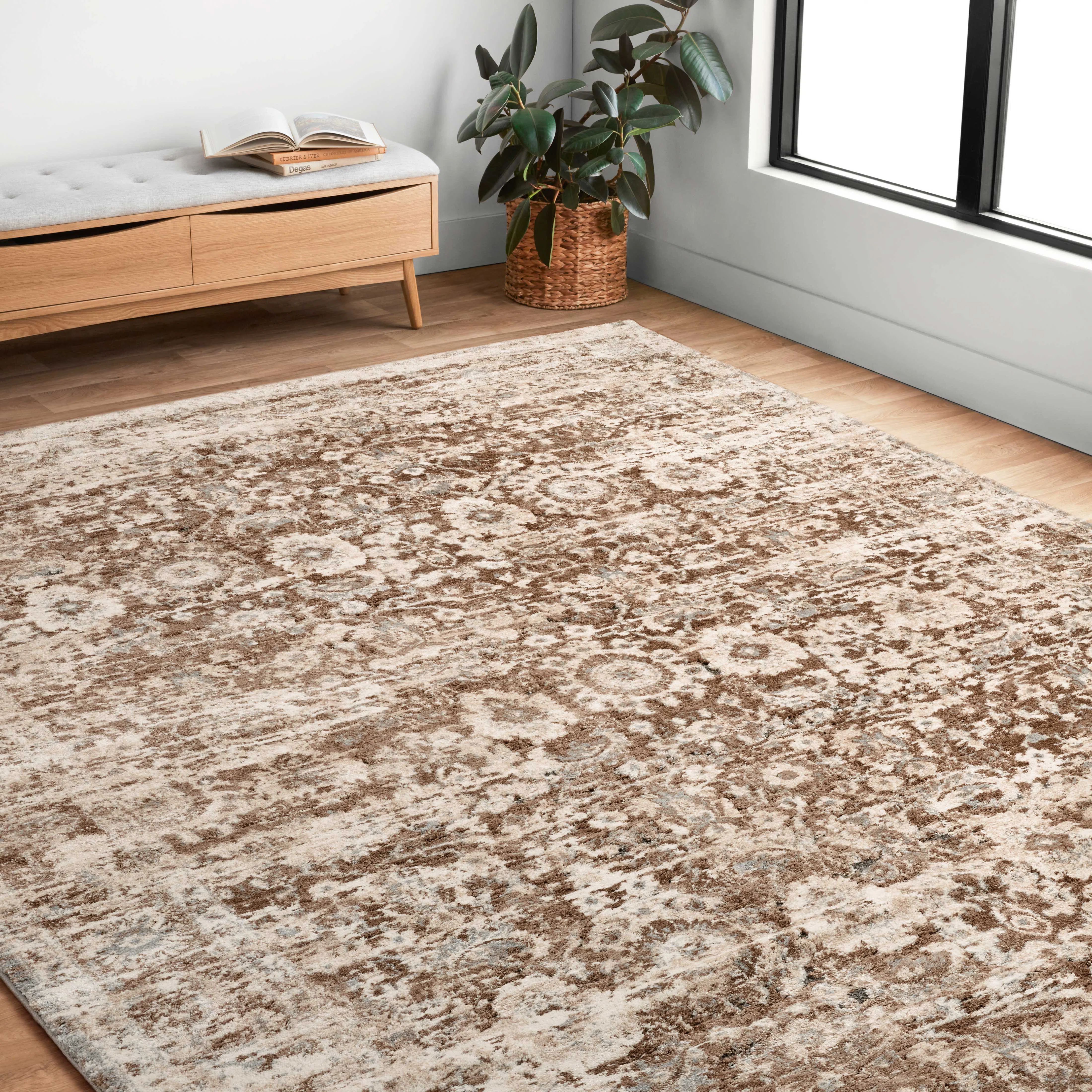 Bungalow Rose Vaghinag Power Loom Brown Rug & Reviews | Wayfair | Wayfair North America