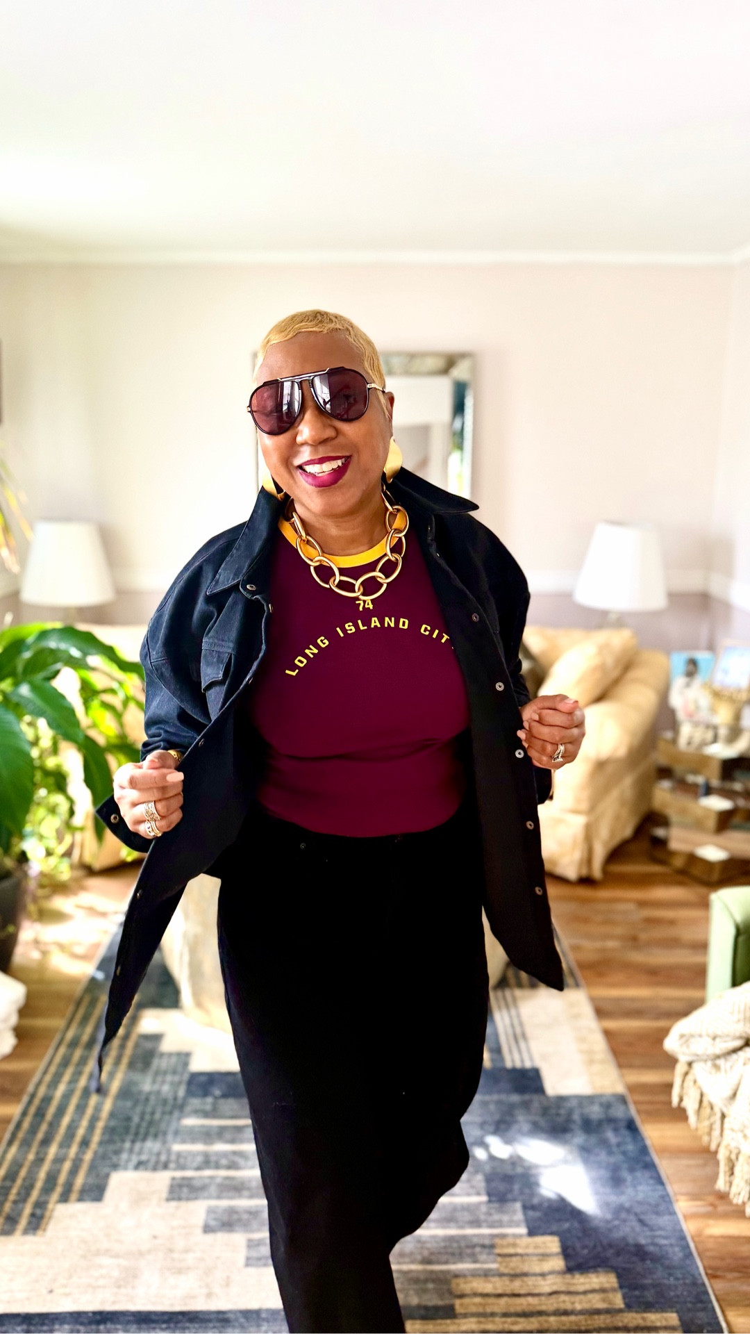 Casual style, elevated. ✨
Jeans, a plum tee, a black denim jacket, and sneakers — finished with jewelry and sunshades to pull the whole look together. Shop my casual outfit details below.

#LTKOver40 #LTKootd #LTKActive