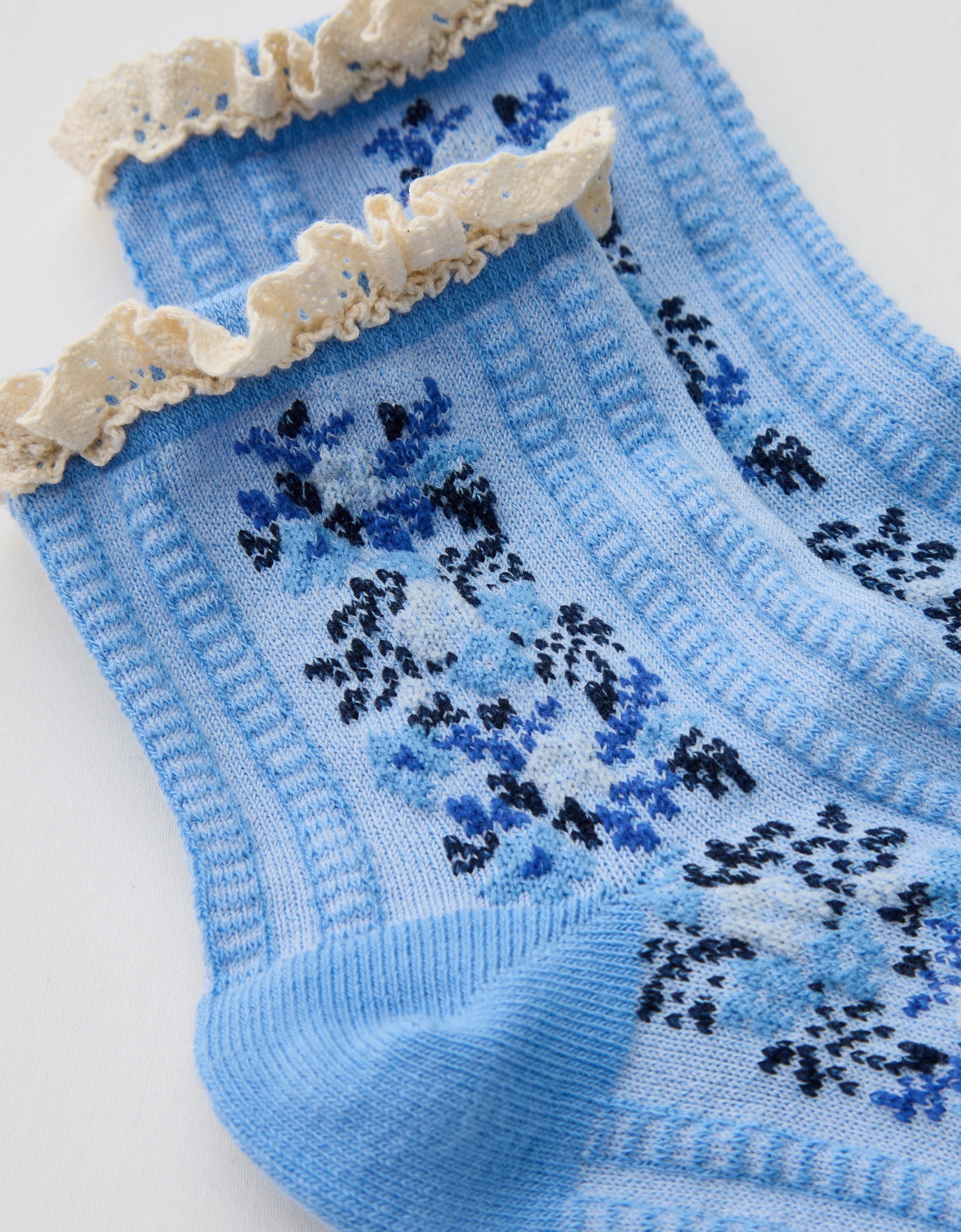 Aerie Ruffle Floral Quarter Socks | Aerie