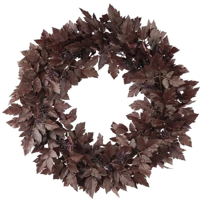TETOU 1pc 24" Artificial Cimicifuga Wreath,Fall Faux Plum Cimicifuga Ramosa Leaf Wreath for Autum... | Walmart (US)