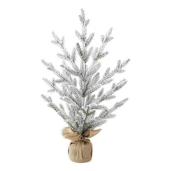North Pole Trading Co. Burlap Flocked Christmas Tabletop Tree | JCPenney