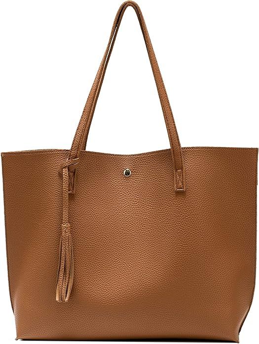Nodykka Women Tote Bags Top Handle Satchel Handbags PU Faux Leather Tote Bag with Tassel Shoulder... | Amazon (US)