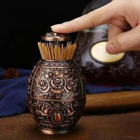 1 Pcs Automatic Toothpick Holder Retro European Metal Stainless Steel Push-to-dispenser Repair Dent Box Kitchen Accessories | AliExpress (US)