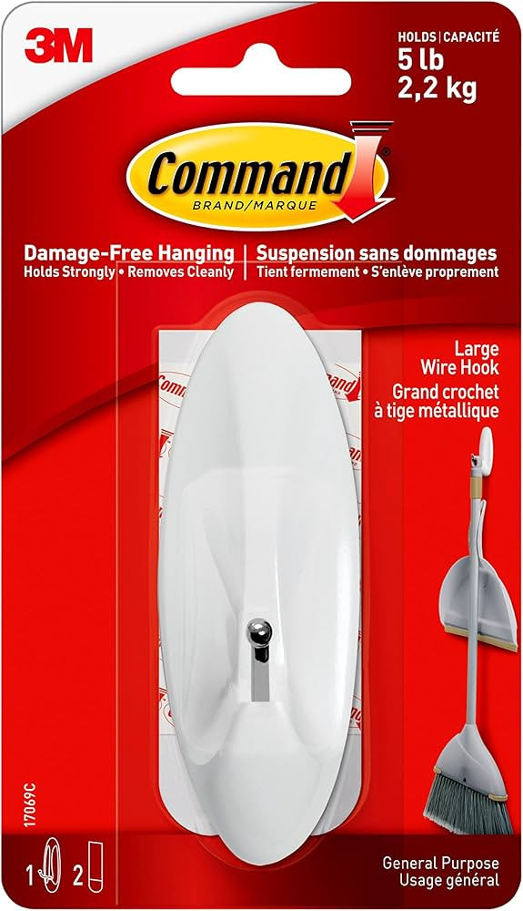 Command 17069C Wire Hook, Large, White, 1 Hook 2 Strips | Amazon (CA)