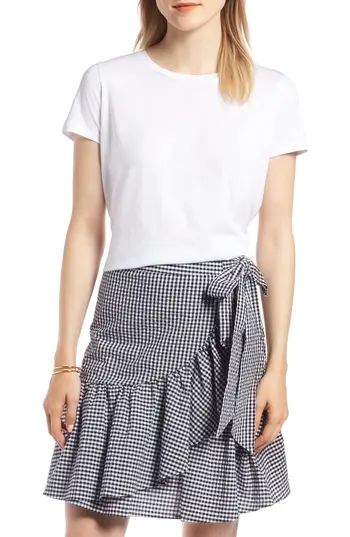 Women's 1901 Tie Back Cotton Tee, Size X-Small - White | Nordstrom