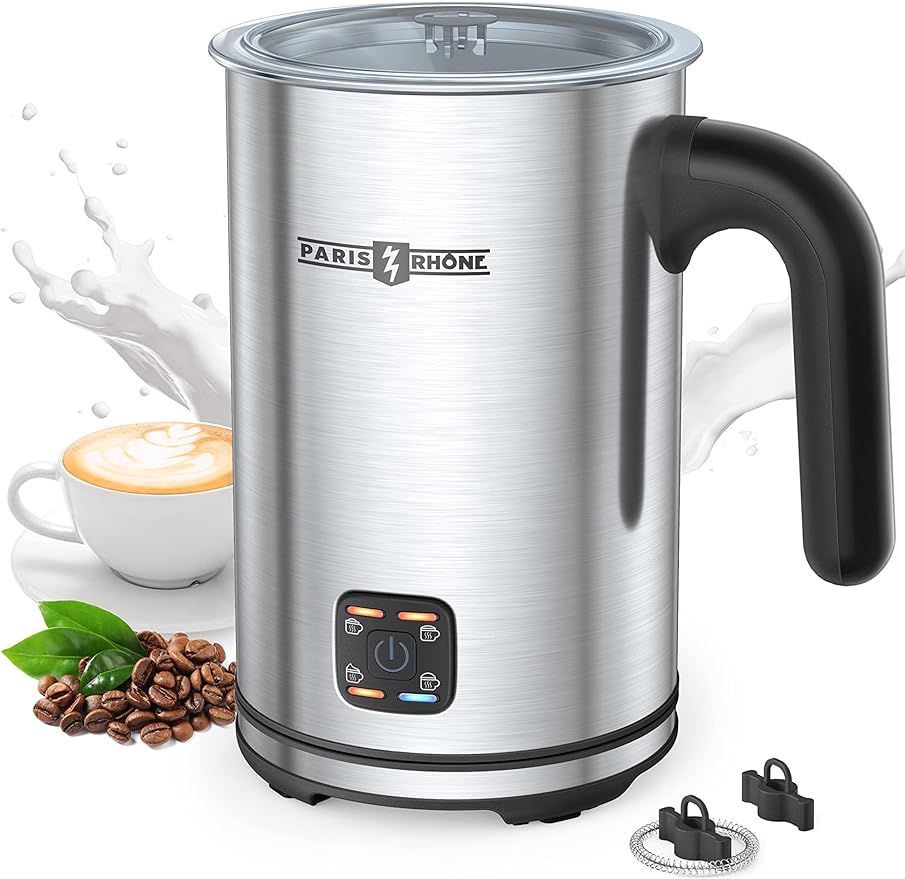Milk Frother and Steamer, PARIS RHÔNE Automatic Warm and Cold Milk Foamer, Electric Stainless St... | Amazon (US)