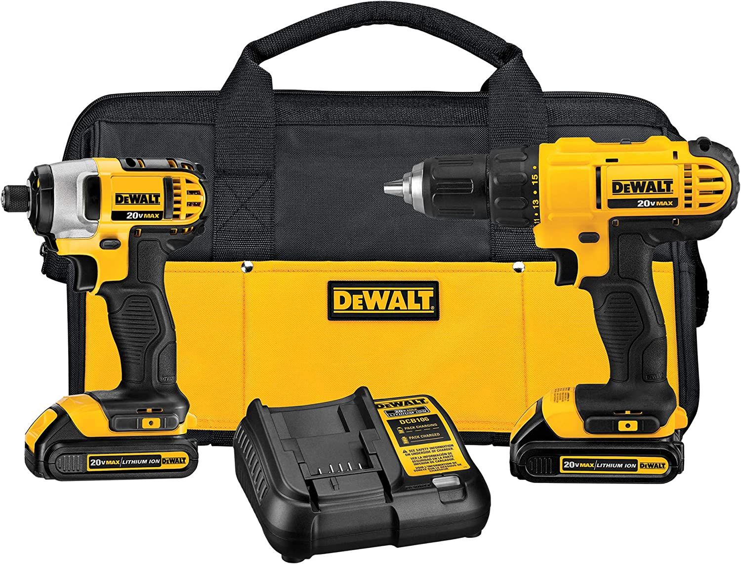 DEWALT 20V MAX Cordless Drill and Impact Driver, Power Tool Combo Kit with 2 Batteries and Charge... | Amazon (US)