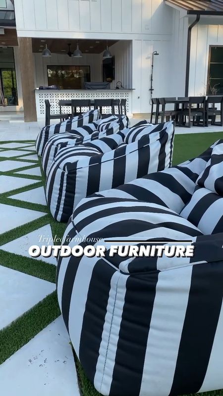 Run!! These best selling outdoor bean bags are back in stock! 

Walmart home, Walmart find, outdoor bean bag, pool furniture, patio furniture, black and white stripe, outdoor dining, Polywood 

#LTKhome #LTKfamily #LTKswim