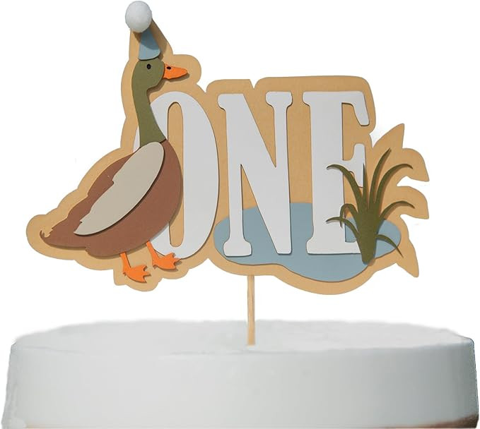One Lucky Mallard Duck Cake Topper,Mallard 1st Birthday Decoration,Little Duck Hunter Party Decor... | Amazon (US)