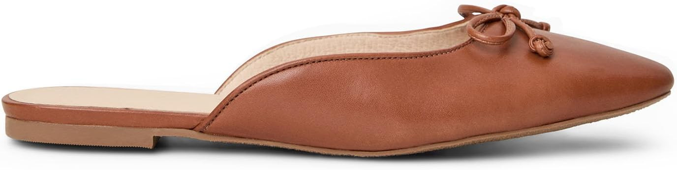 QIV Flat Mules for Women Square Toe Ballet Flats Backless Loafers | Amazon (US)