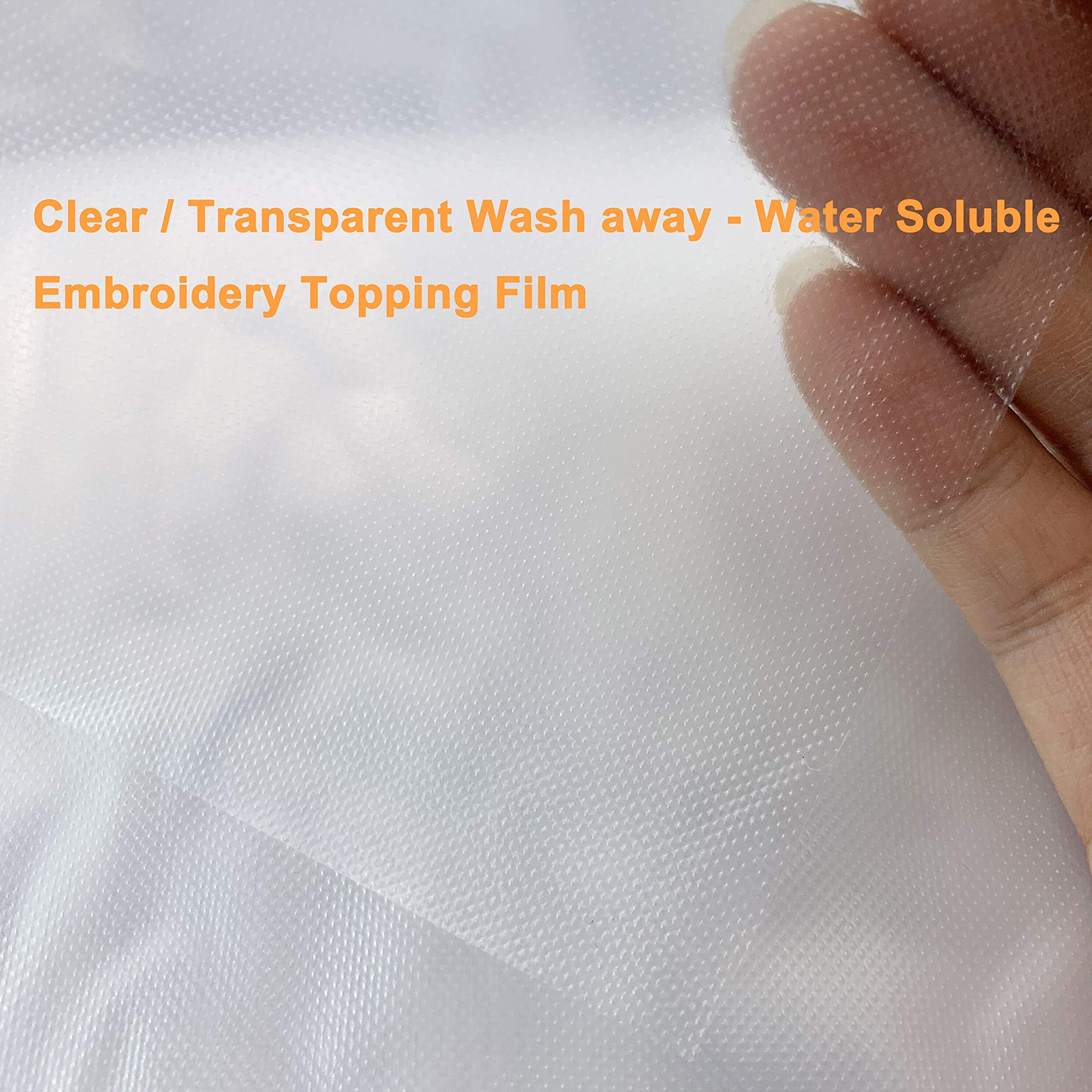 New brothread Light Weight Clear Wash Away - Water Soluble Embroidery Topping Film - 10"x10 Yd ro... | Amazon (US)