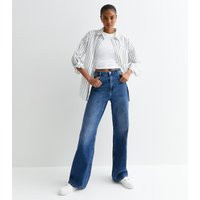 Women's Tall Blue High Waist Adalae Wide Leg Jeans New Look | New Look (UK)