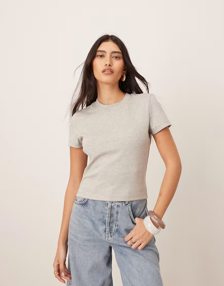 ARRANGE clean cut fitted T-shirt in gray heather | ASOS (Global)