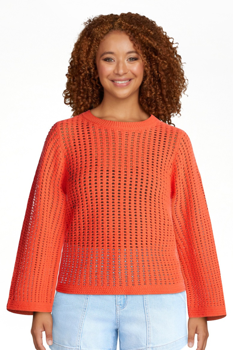Time and Tru Women\u2019s Textured Cotton Sweater with Long Sleeves, Lightweight, Sizes XS-XXXL | Walmart (US)