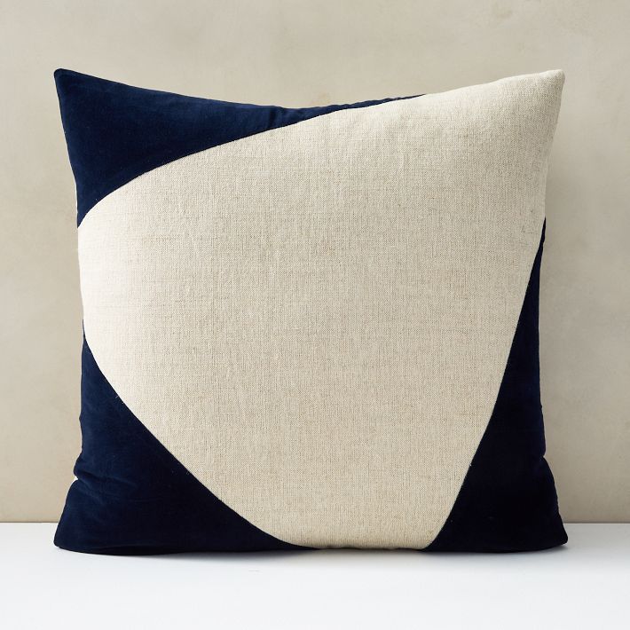 Cotton Linen & Velvet Corners Pillow Covers | West Elm (US)