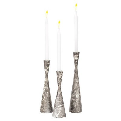 Fabulaxe Marble Resin Candle Holders - Pack of 18 Gray Taper Candlesticks for Home Decor, Elegant Dining Table Centerpieces, Stylish Interior Accents | Target
