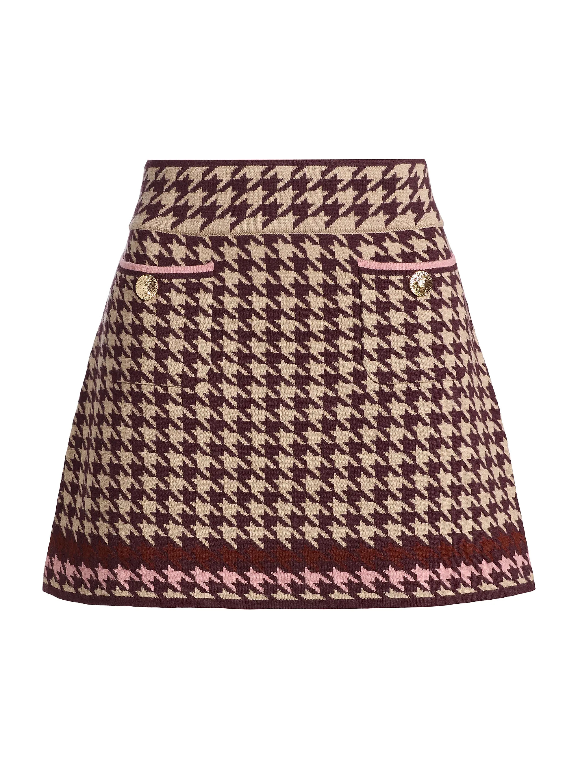 Cara Cara Lynne Wool-Blend Houndstooth Miniskirt | Saks Fifth Avenue | Saks Fifth Avenue