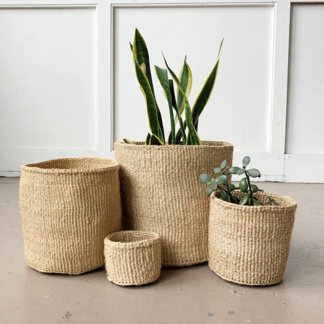 African Storage Plant Basket // Kenya Kiondo Basket // Woven - Etsy | Etsy (US)