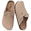 Genuine Suede Clogs for Women Men Soft Cork Footbed Leather Mules Comfort Potato Shoes with Arch ... | Amazon (US)