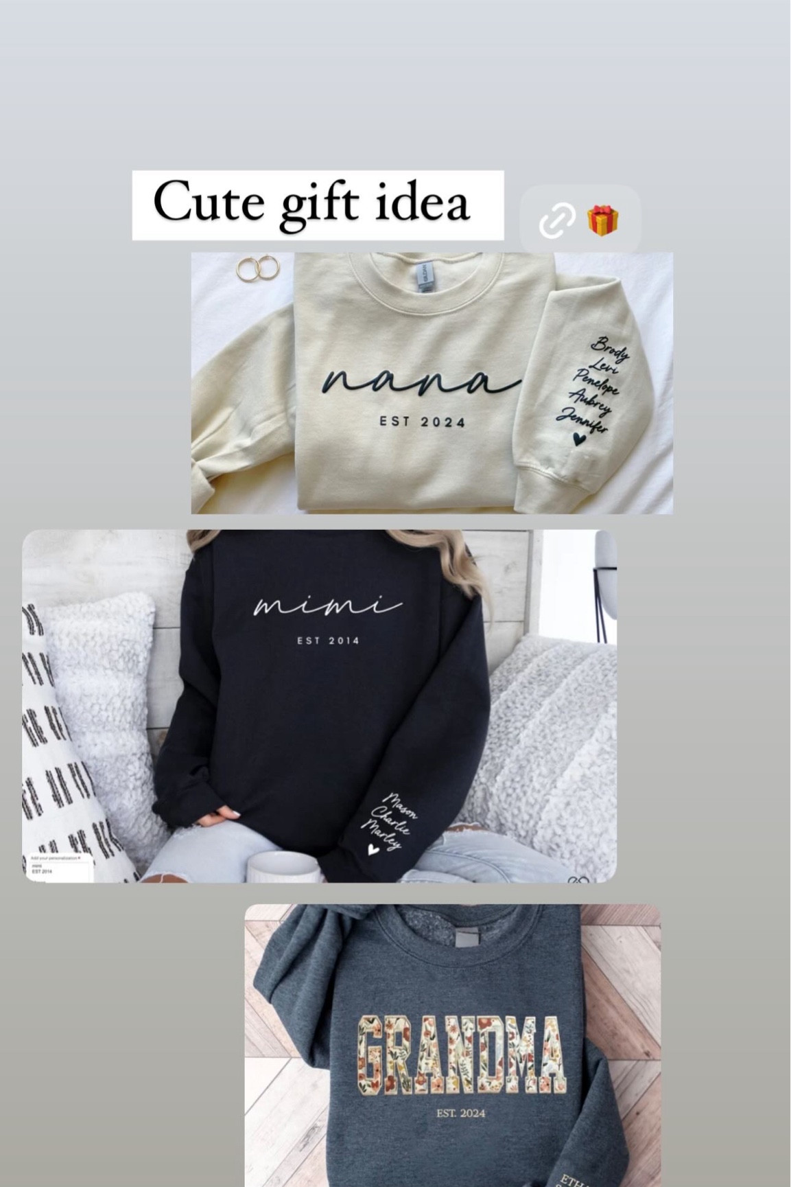 Gift idea for grandma or auntie 
Etsy find 
Customizable gifts under $50


#LTKHoliday #LTKFindsUnder50 #LTKGiftGuide